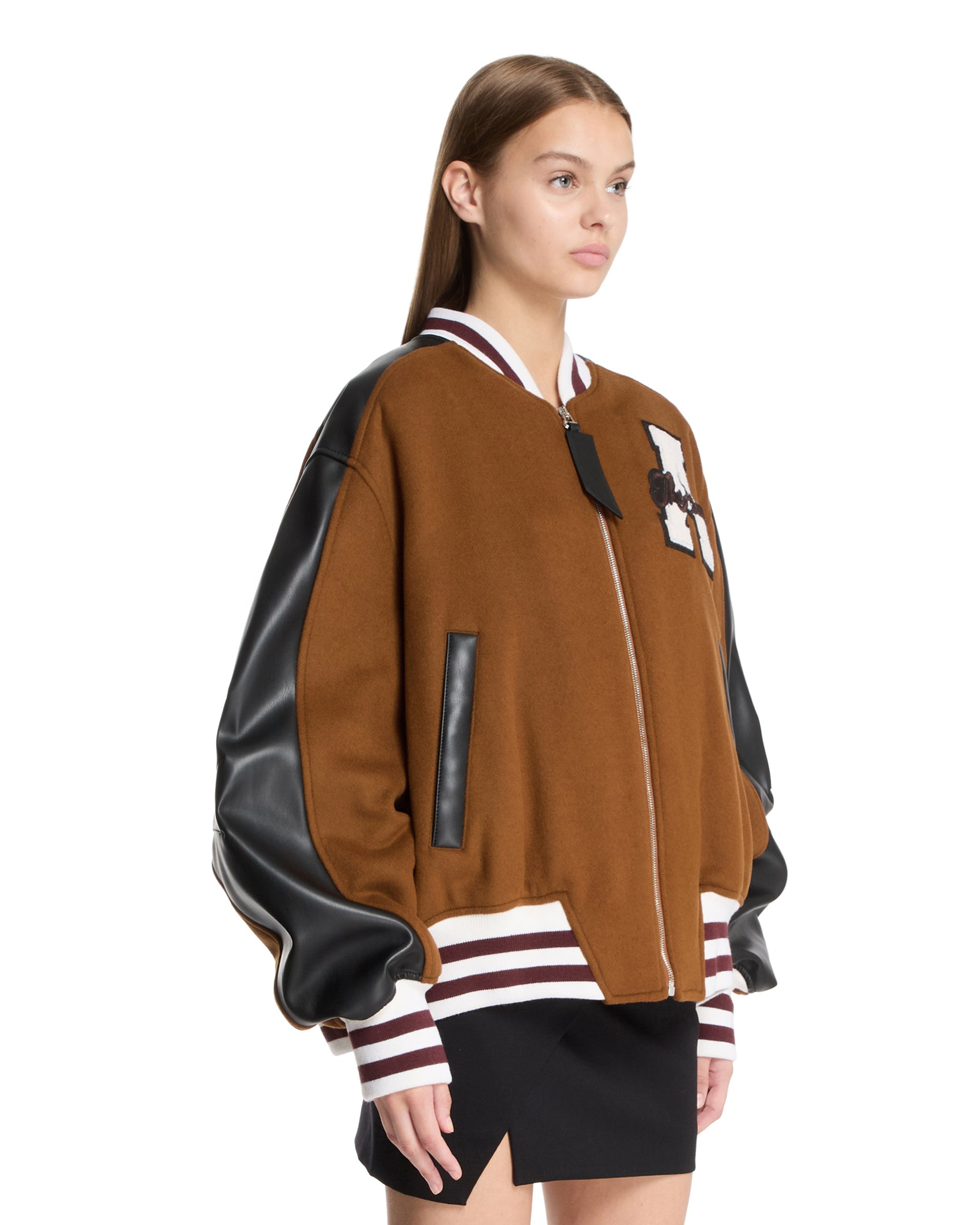 Camel Wool Cloth Bomber Jacket - 4