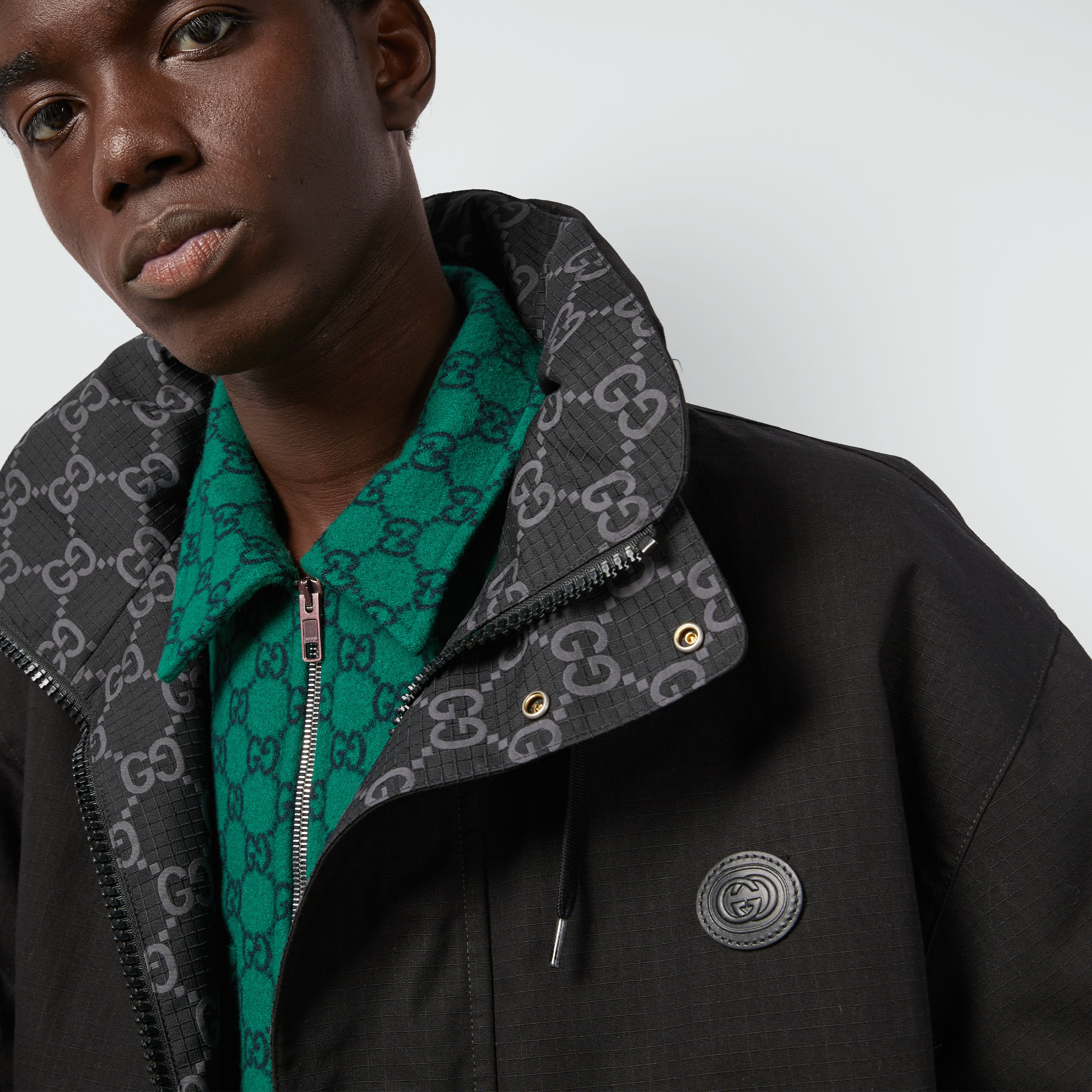 Reversible GG ripstop nylon jacket - 3