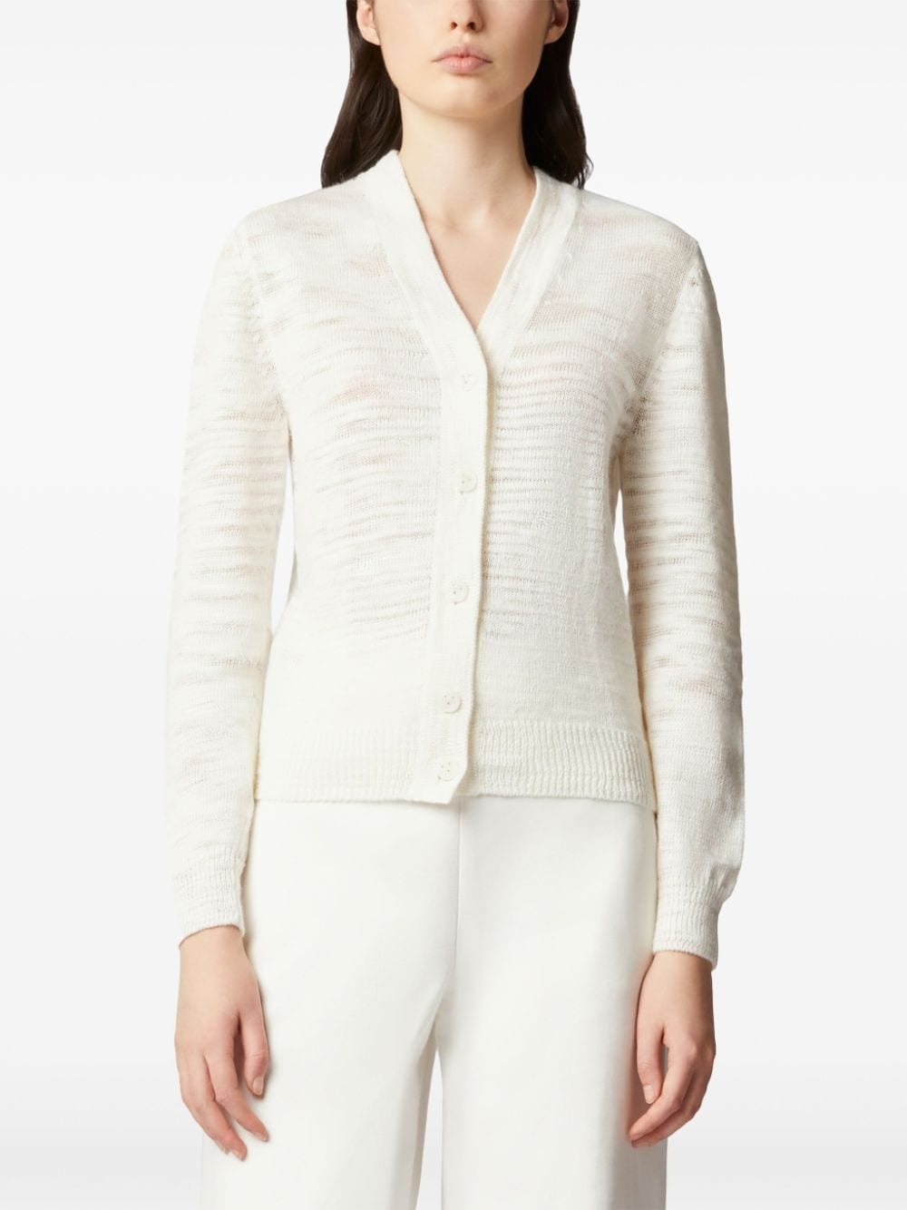 V-neck knit cardigan - 2