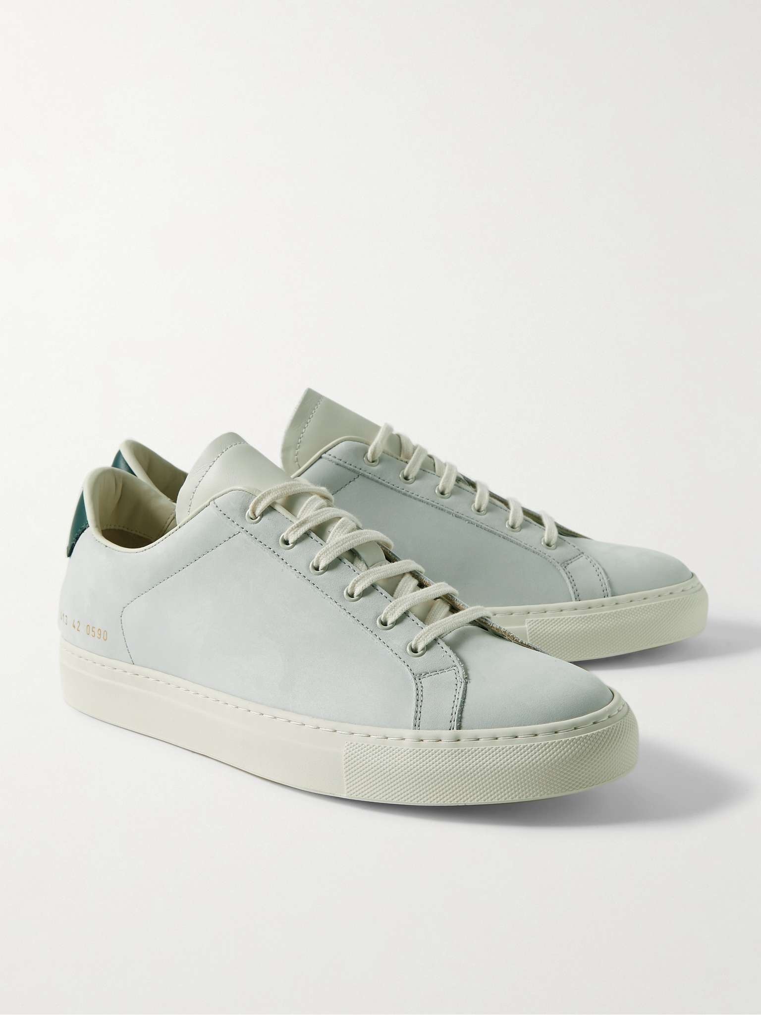 Retro Leather-Trimmed Nubuck Sneakers - 4