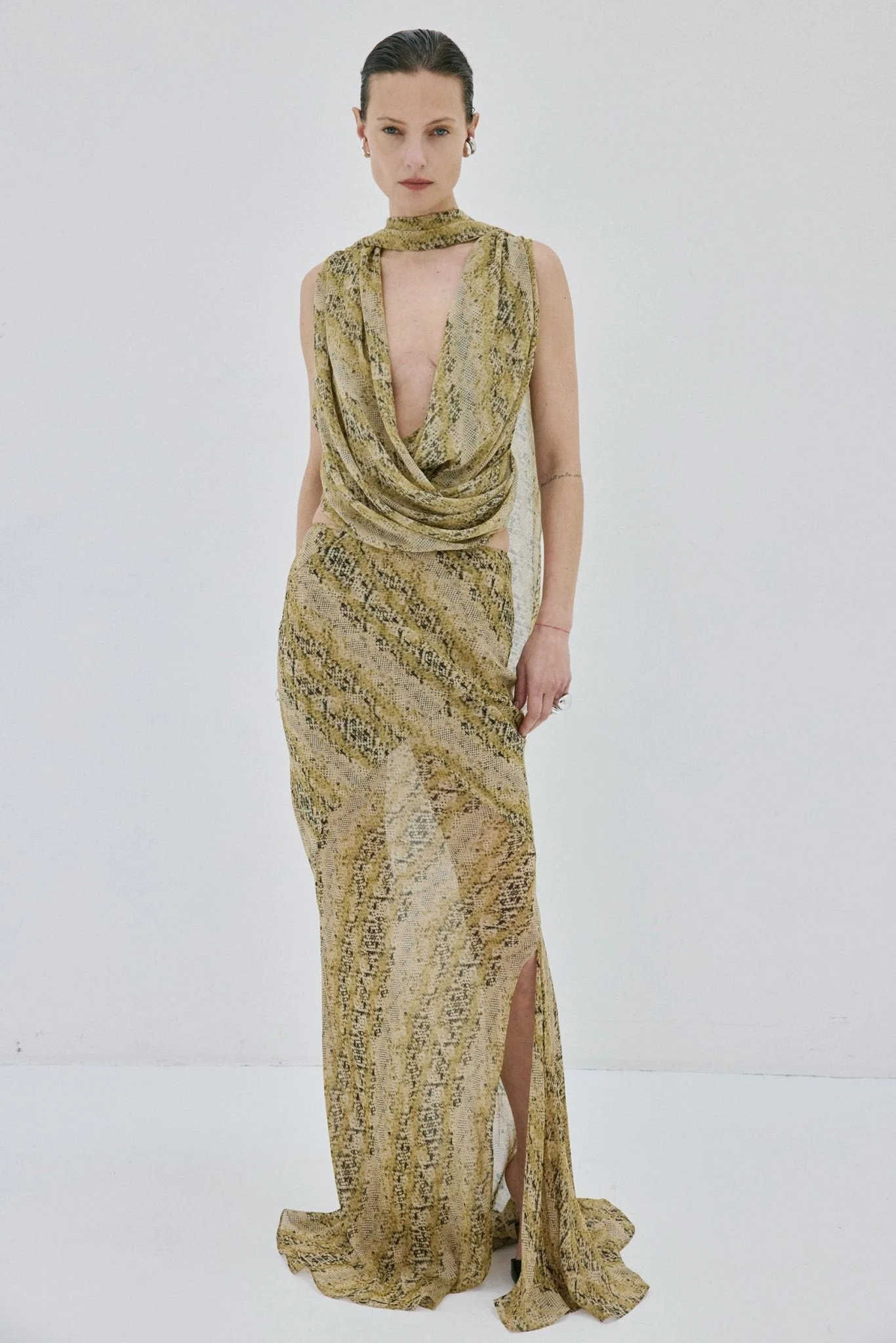 ISOLDE TOP IN SERPIENTE YELLOW - 1