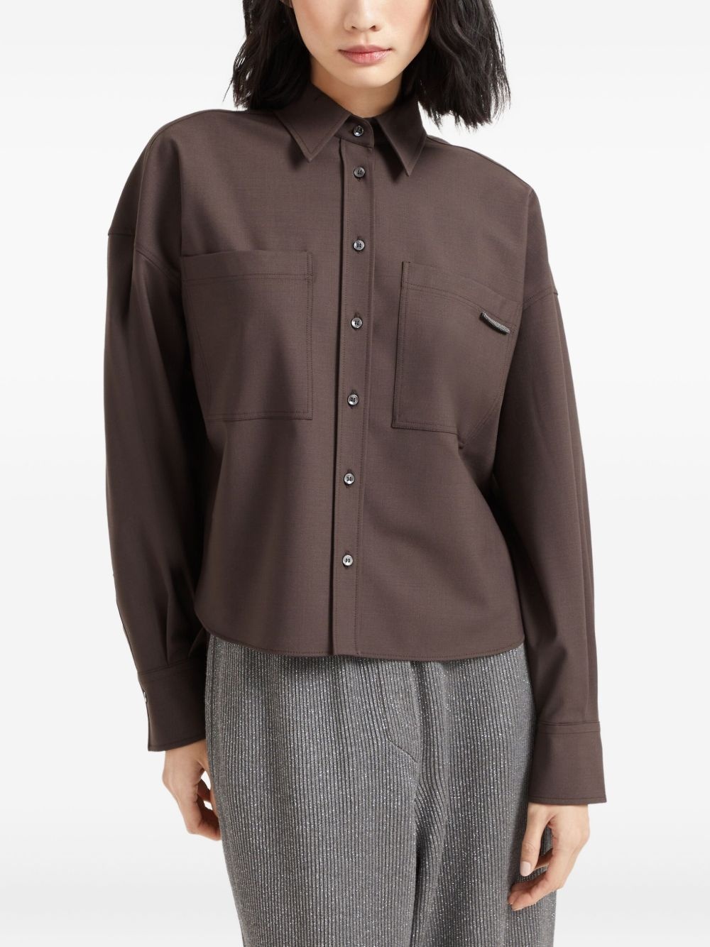 Monili-detail shirt - 3