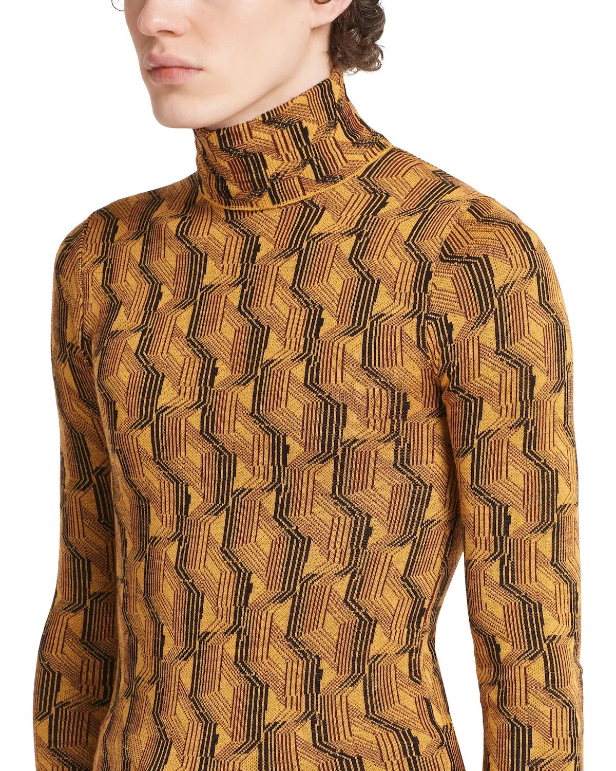 Jacquard superfine wool turtleneck sweater - 5