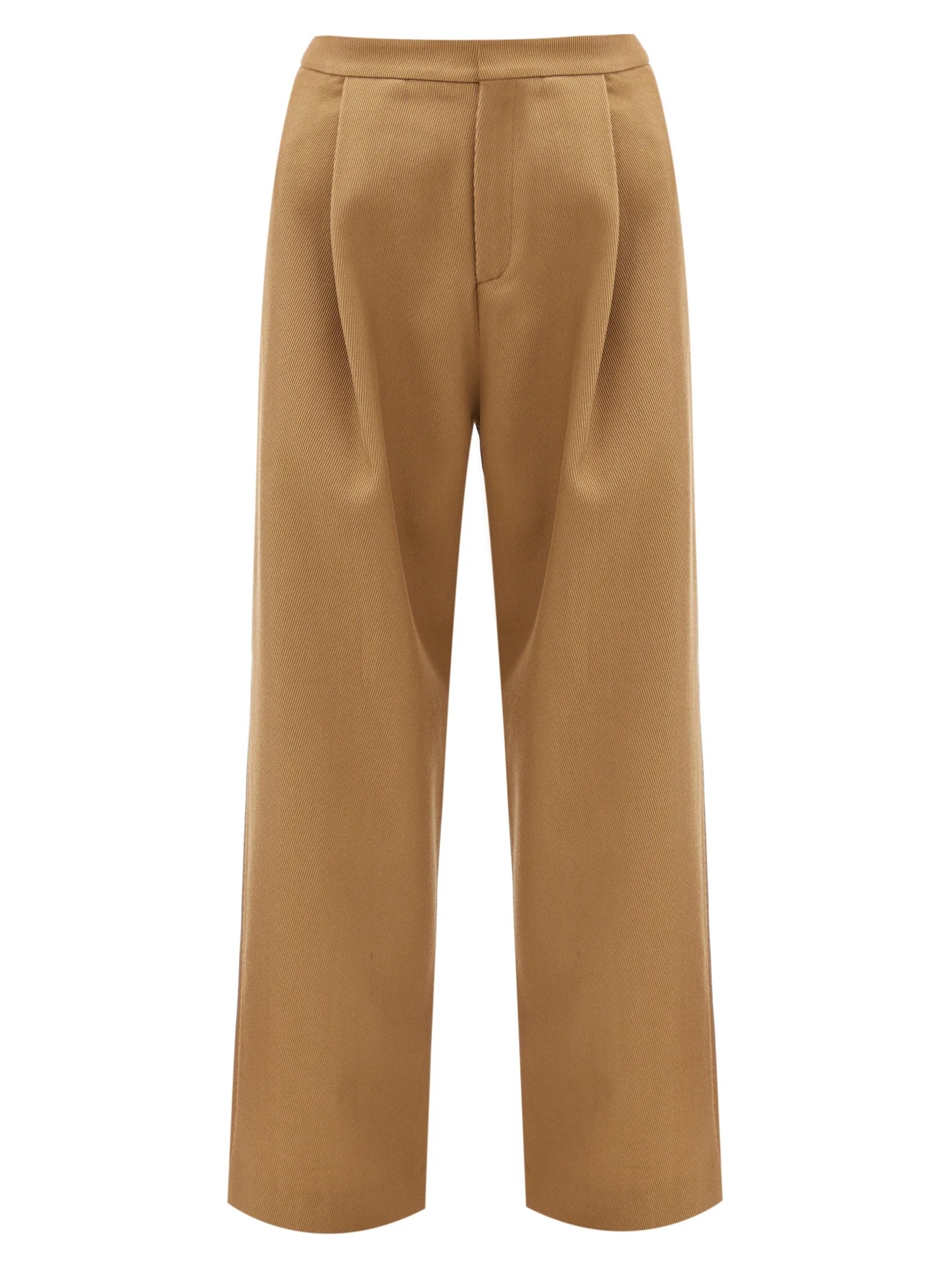 Wool-blend twill trousers - 1