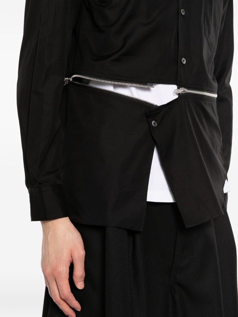 zip-detail cotton shirt 6