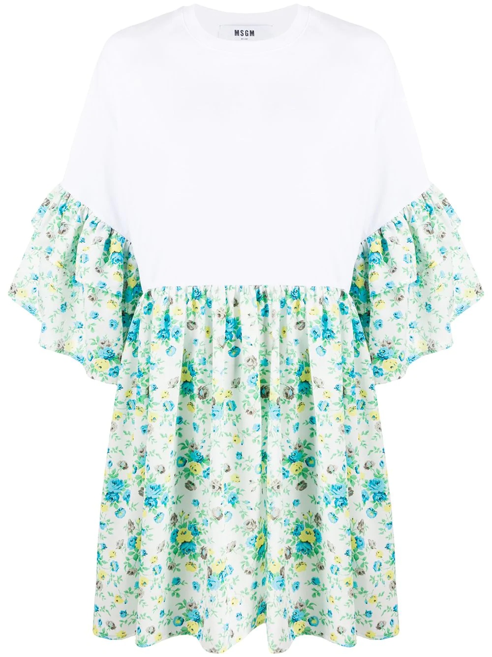 floral print T-shirt dress - 1