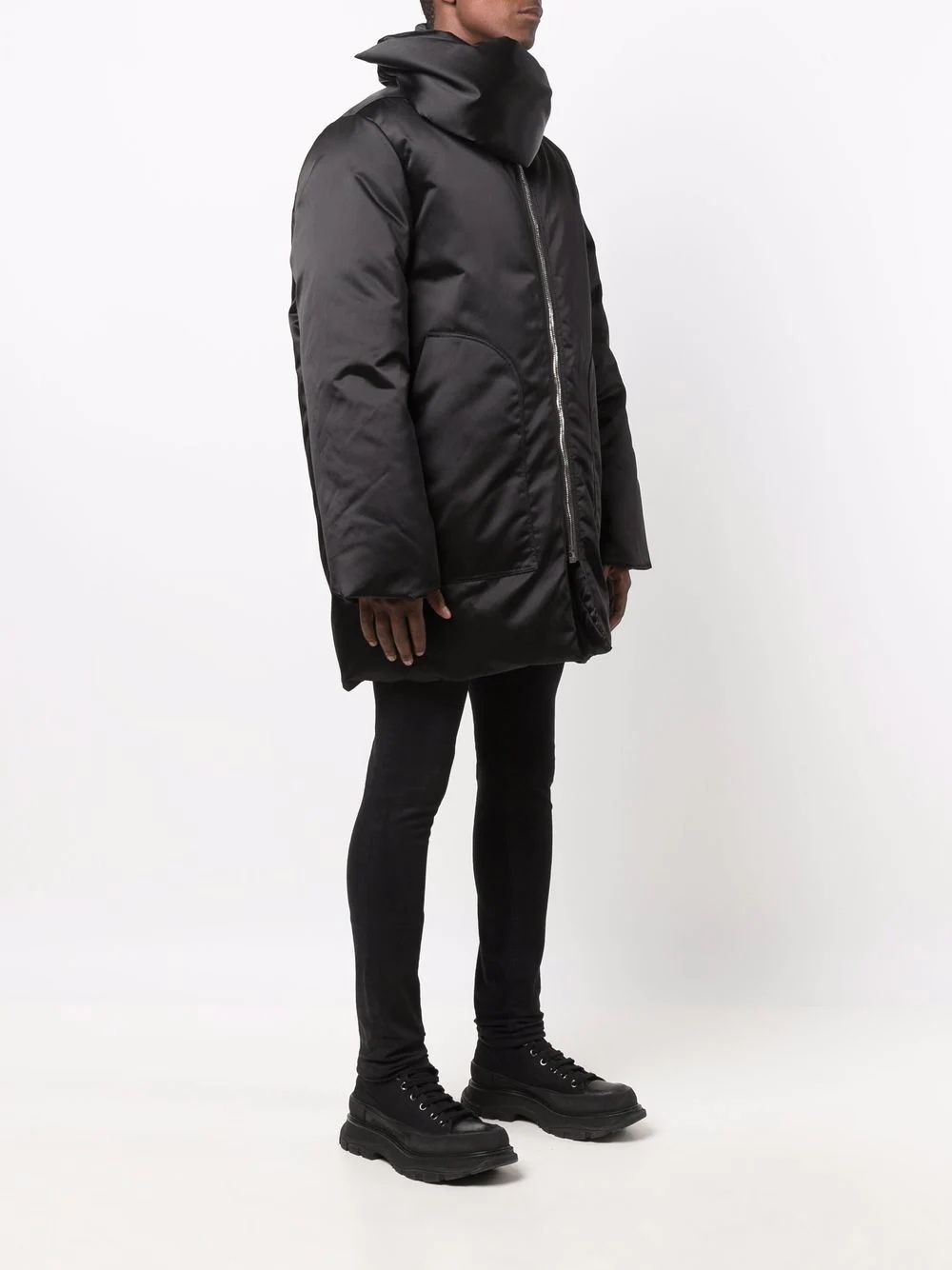 funnel neck padded coat - 3