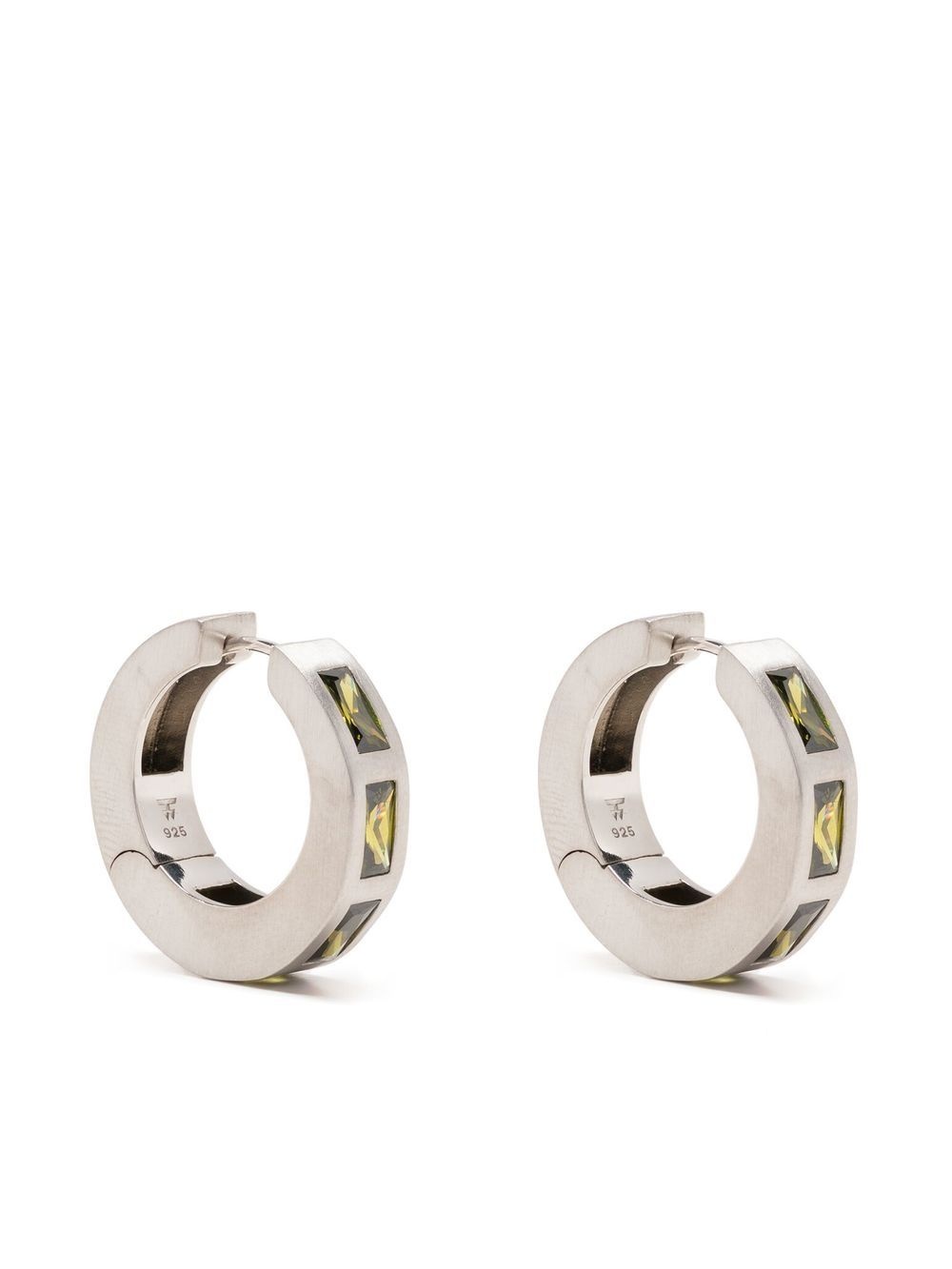 gemstone-detail hoop earrings - 1