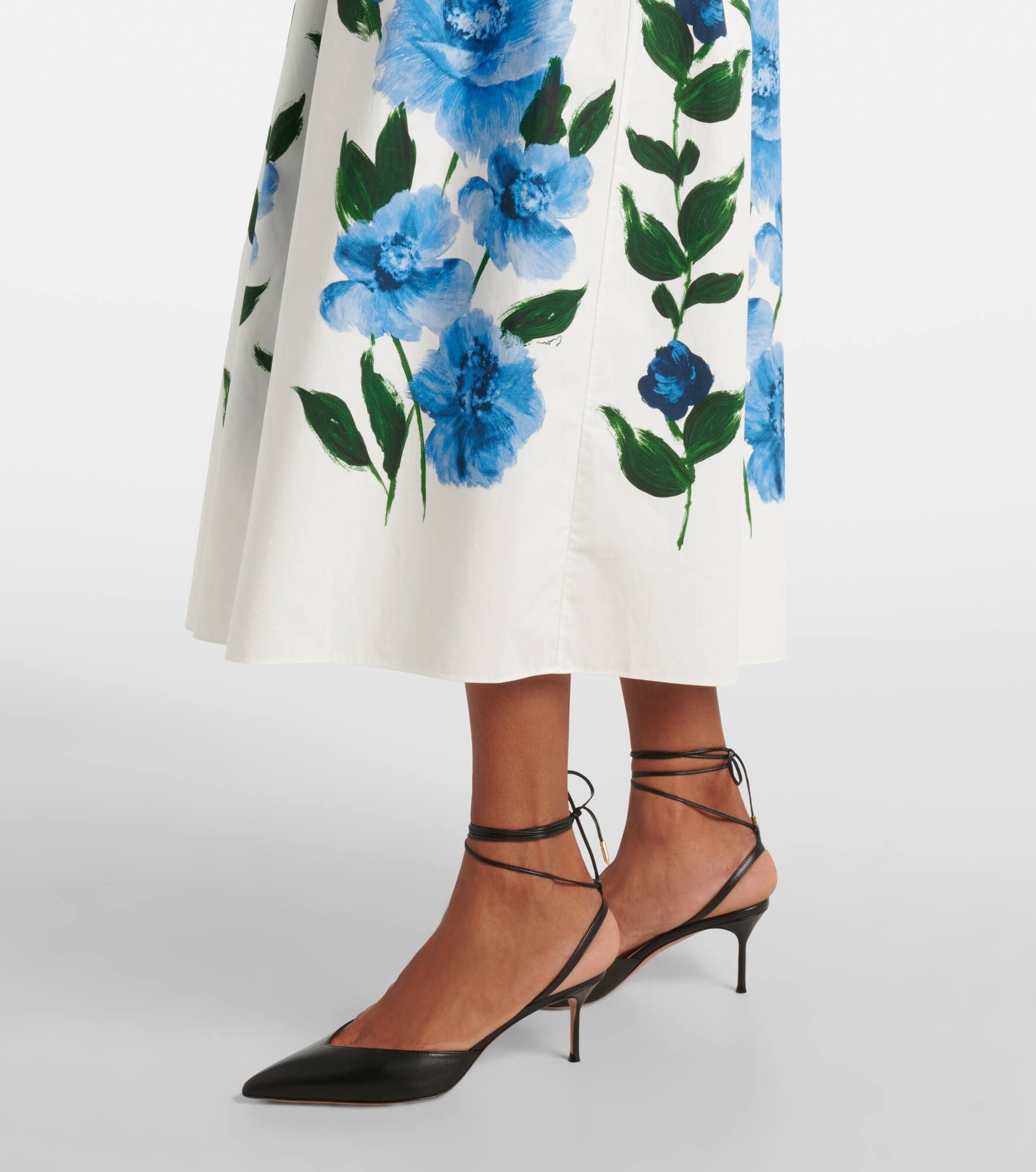 Floral cotton midi skirt - 5