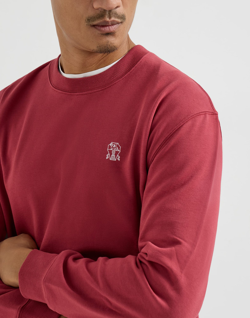 Techno cotton French terry sweatshirt with print 4