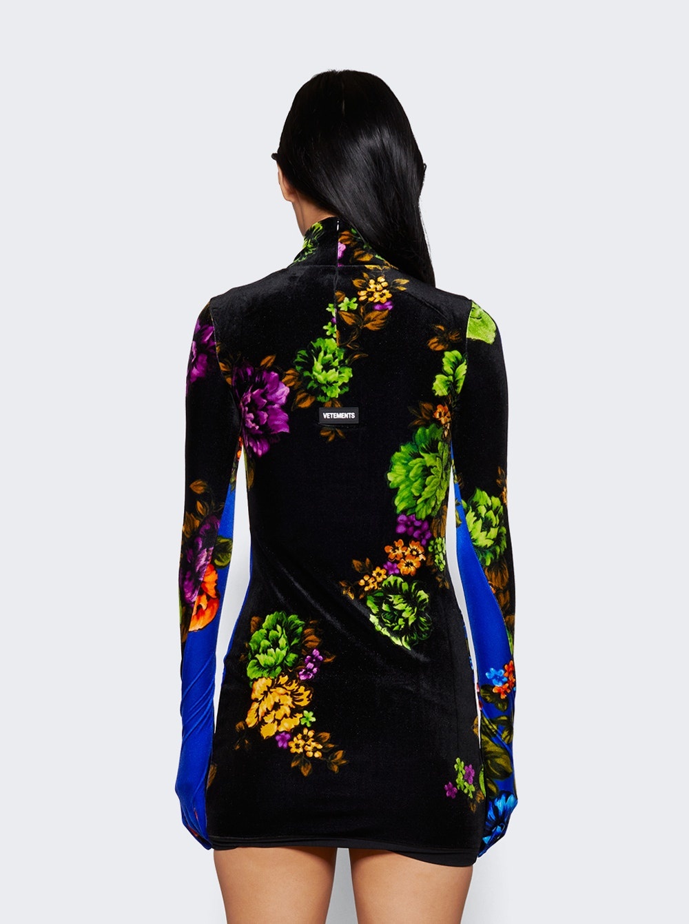 Velvet Styling Dress With Gloves Floral - 5