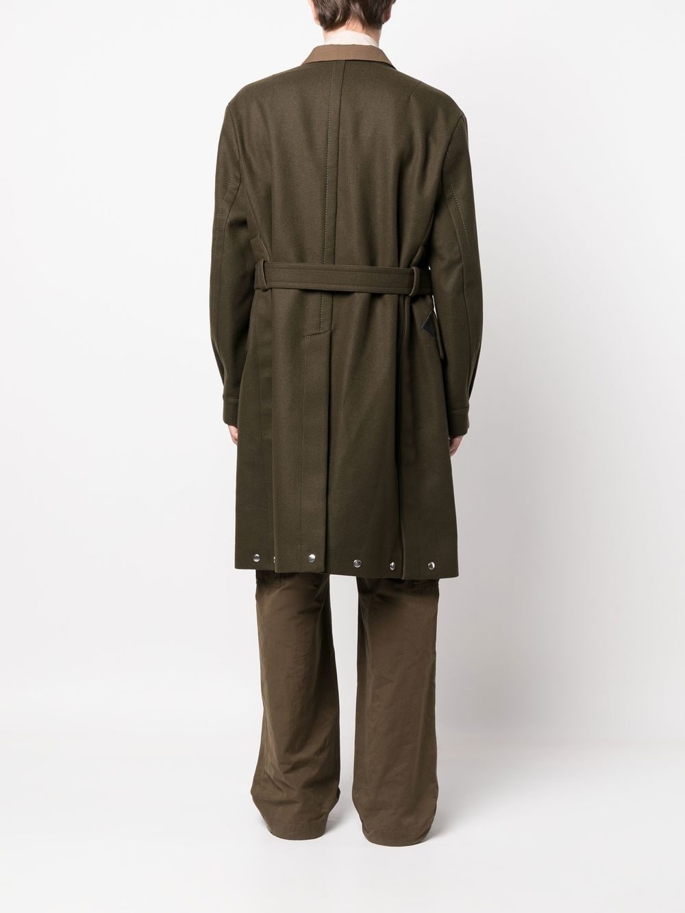 Melton double-breasted wool coat - 4
