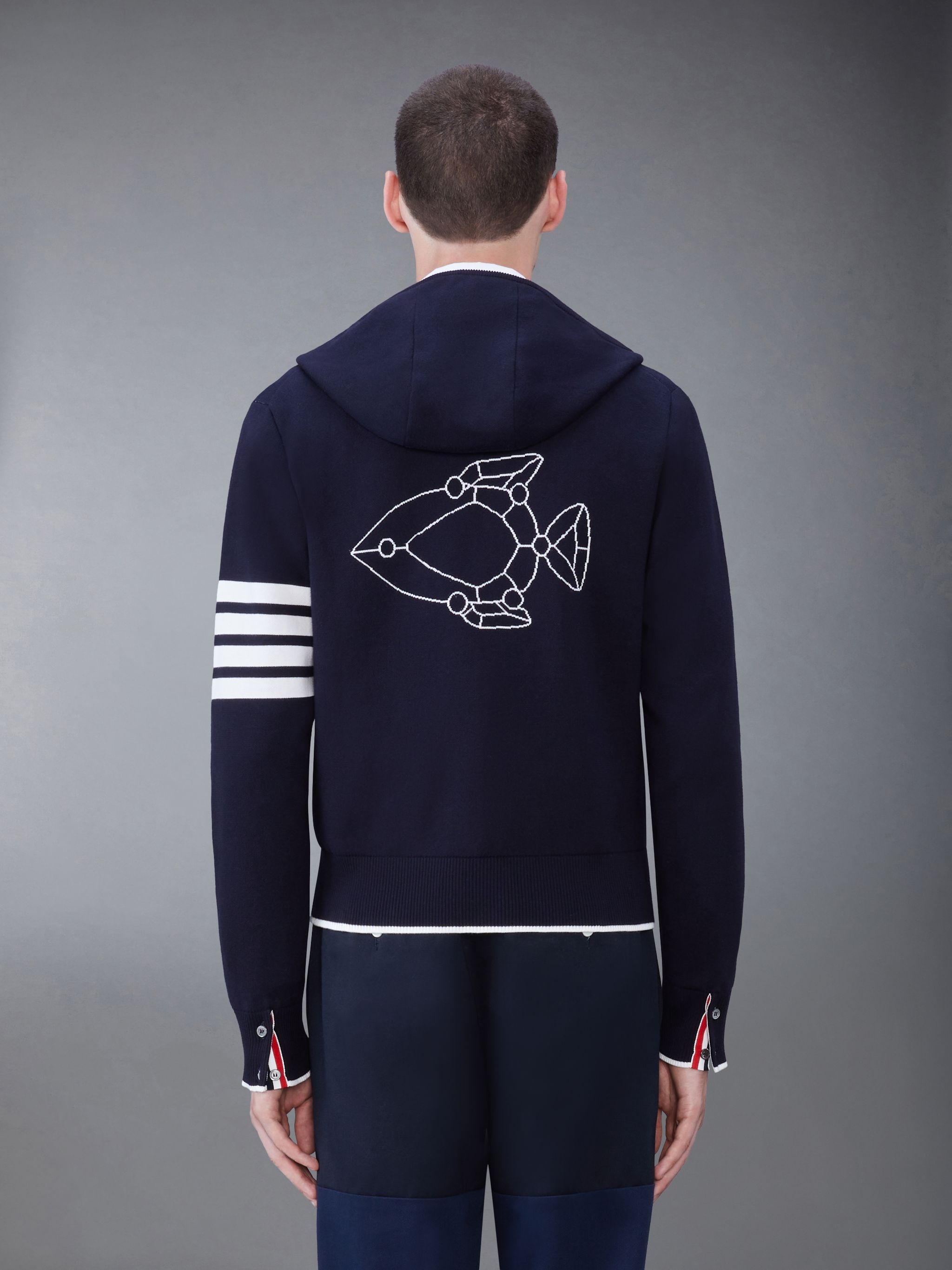 Fish Icon-intarsia zip hoodie - 2