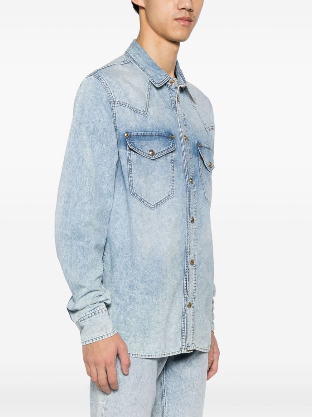 Western-style denim shirt - 3