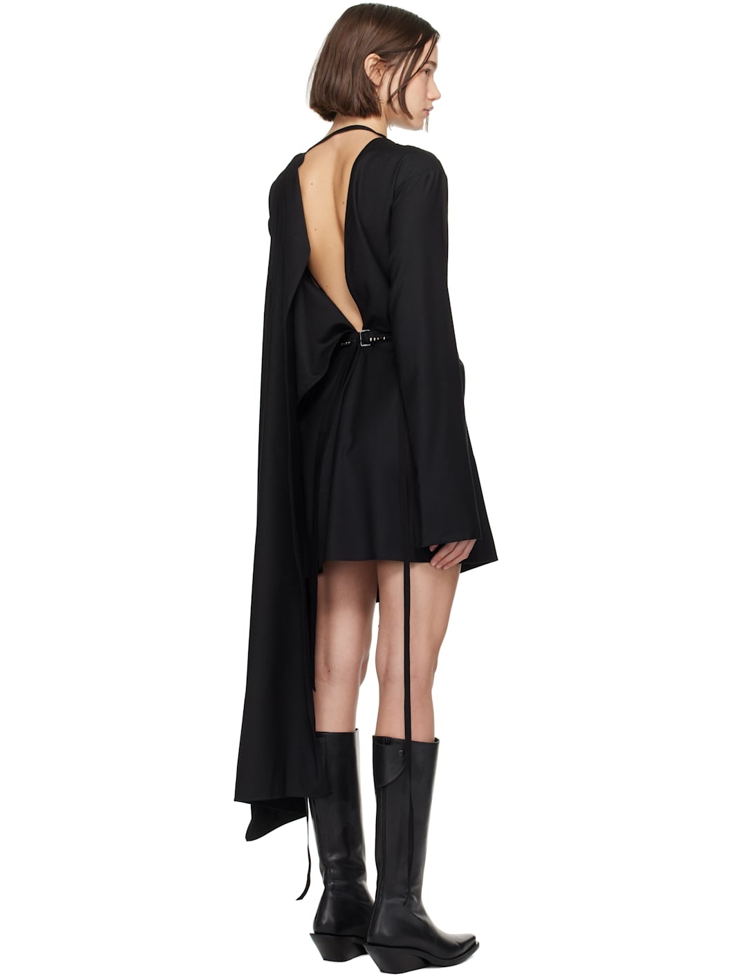 Black Linea 3 Holes Minidress - 3