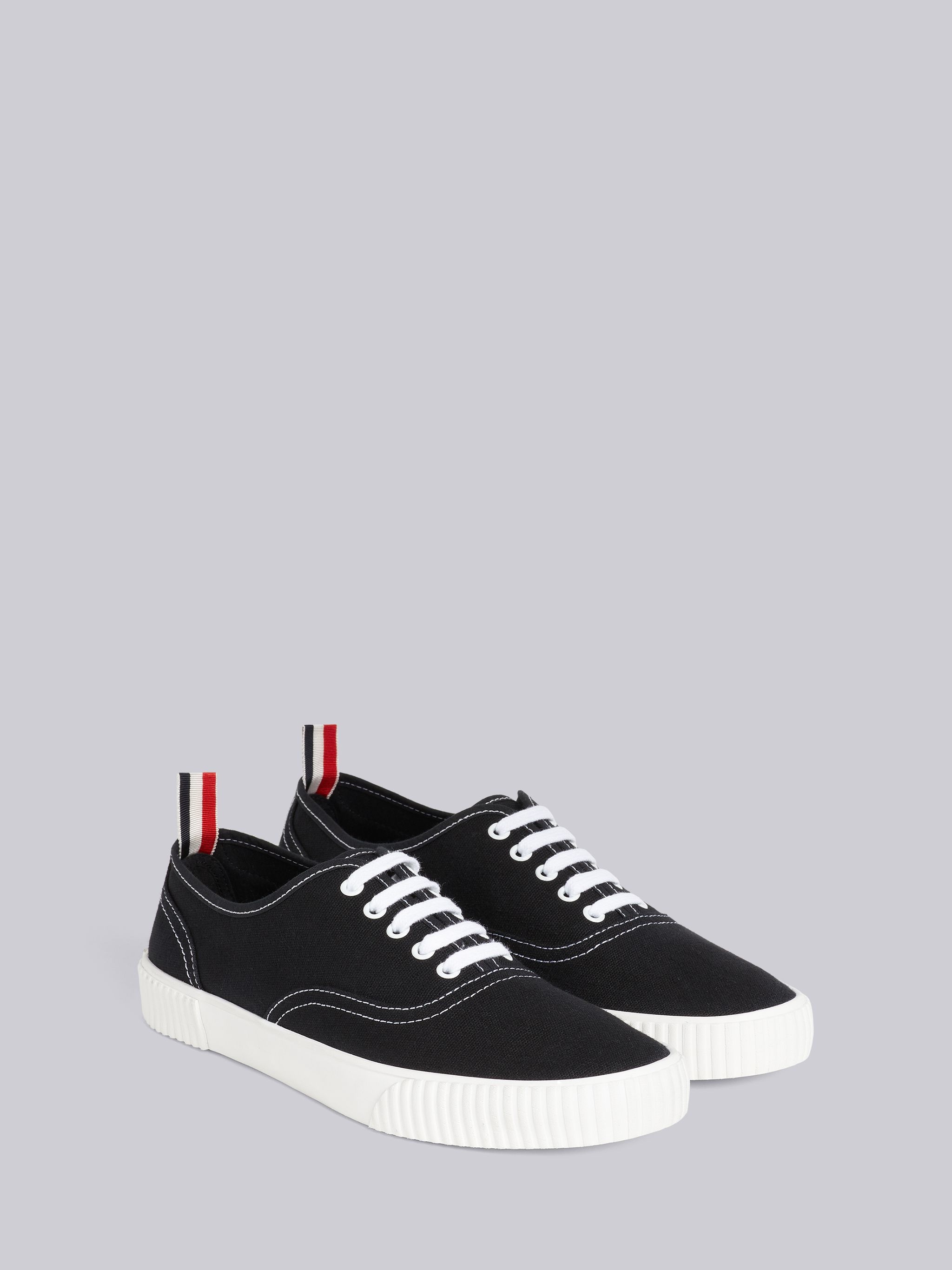 Black Cotton Canvas Heritage Trainer - 3