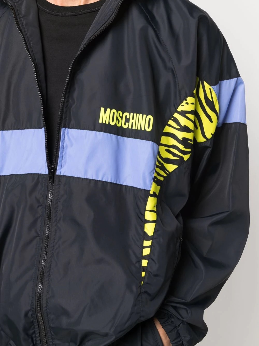 panelled zebra windbreaker - 5