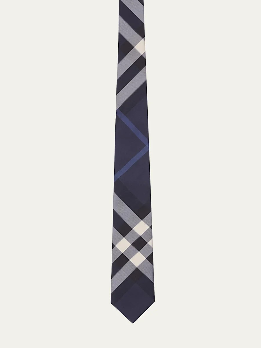 Men's Exploded Check Silk Tie - 1