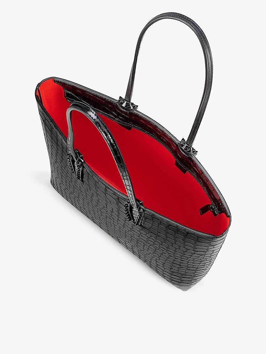 Cabata croc-effect patent-leather tote bag - 4