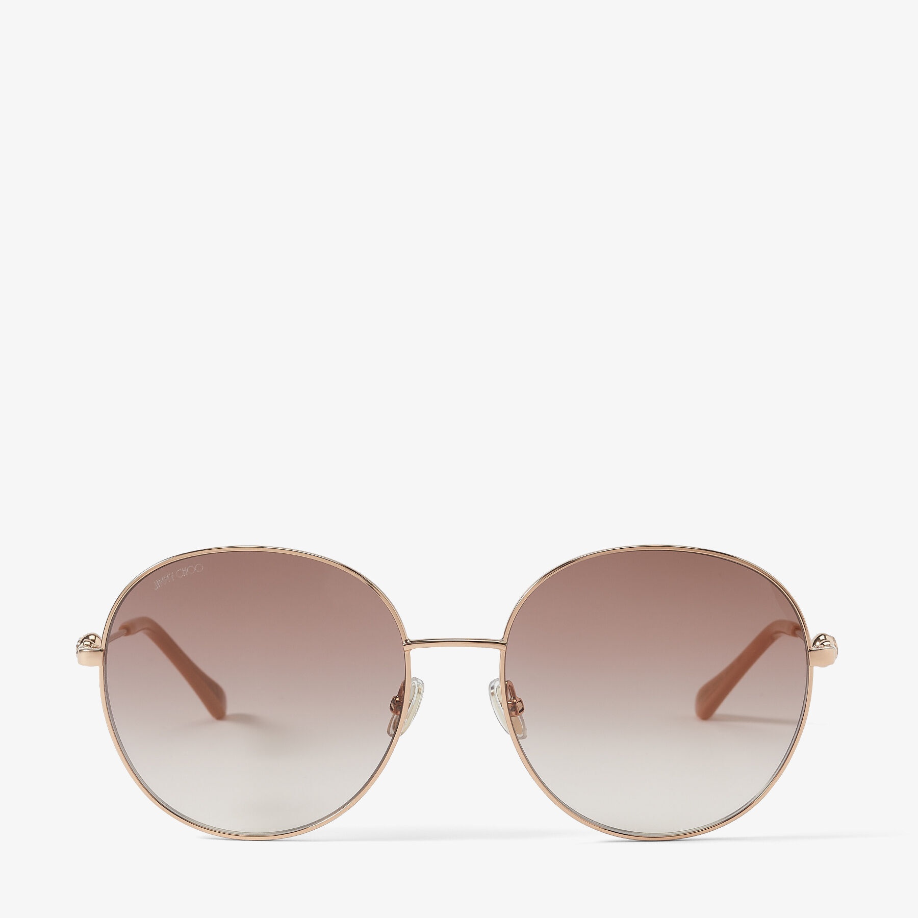 Birdie
Copper Gold Round-Frame Sunglasses with Pearls - 1