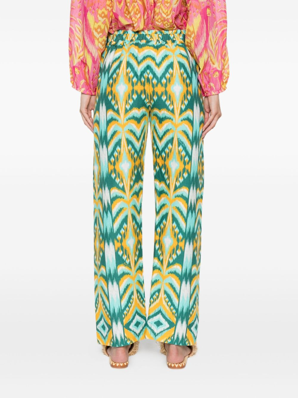 Tropical Tapestry ikat-pattern elastic-waist trousers - 4