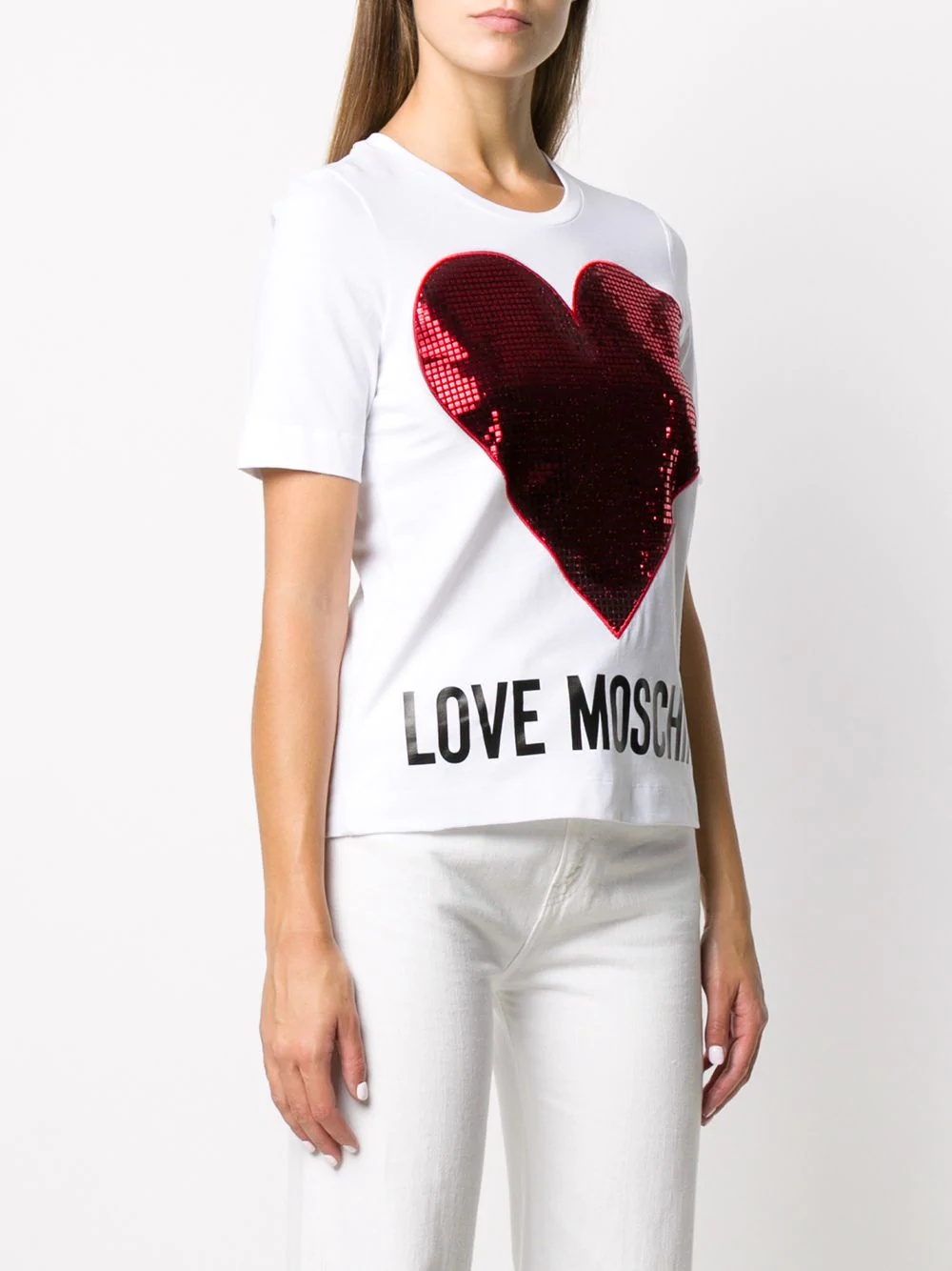 logo heart print T-shirt - 3