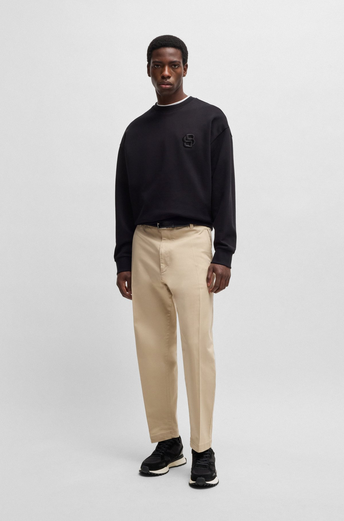 TRAINERS WITH KNIT AND BURNISHED-LEATHER TRIMS - 3