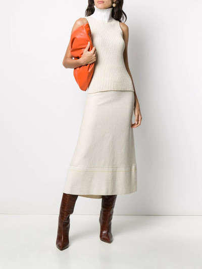 Victoria Beckham high-rise flared knitted midi skirt outlook