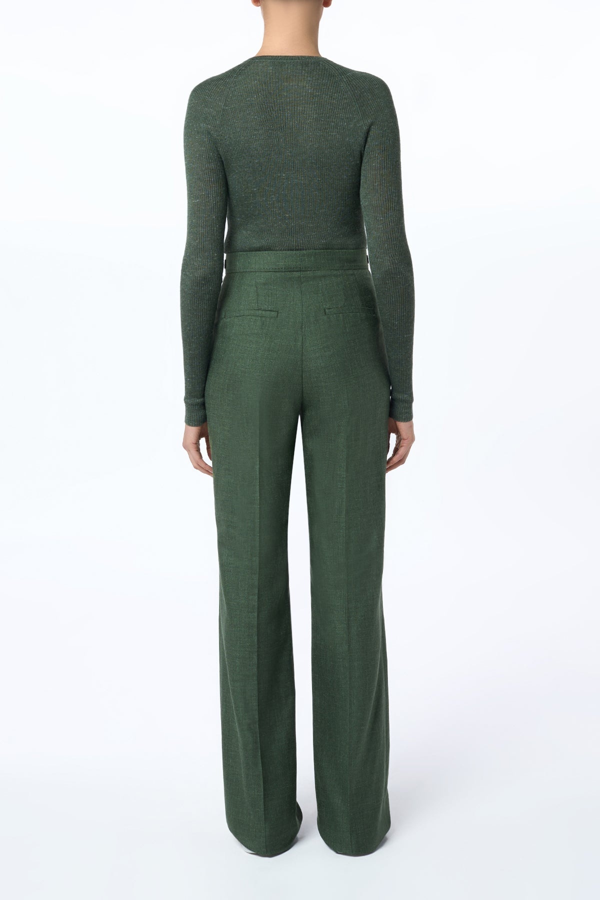 Anges Knit Henley in Olive Cashmere Silk with Hemp - 4