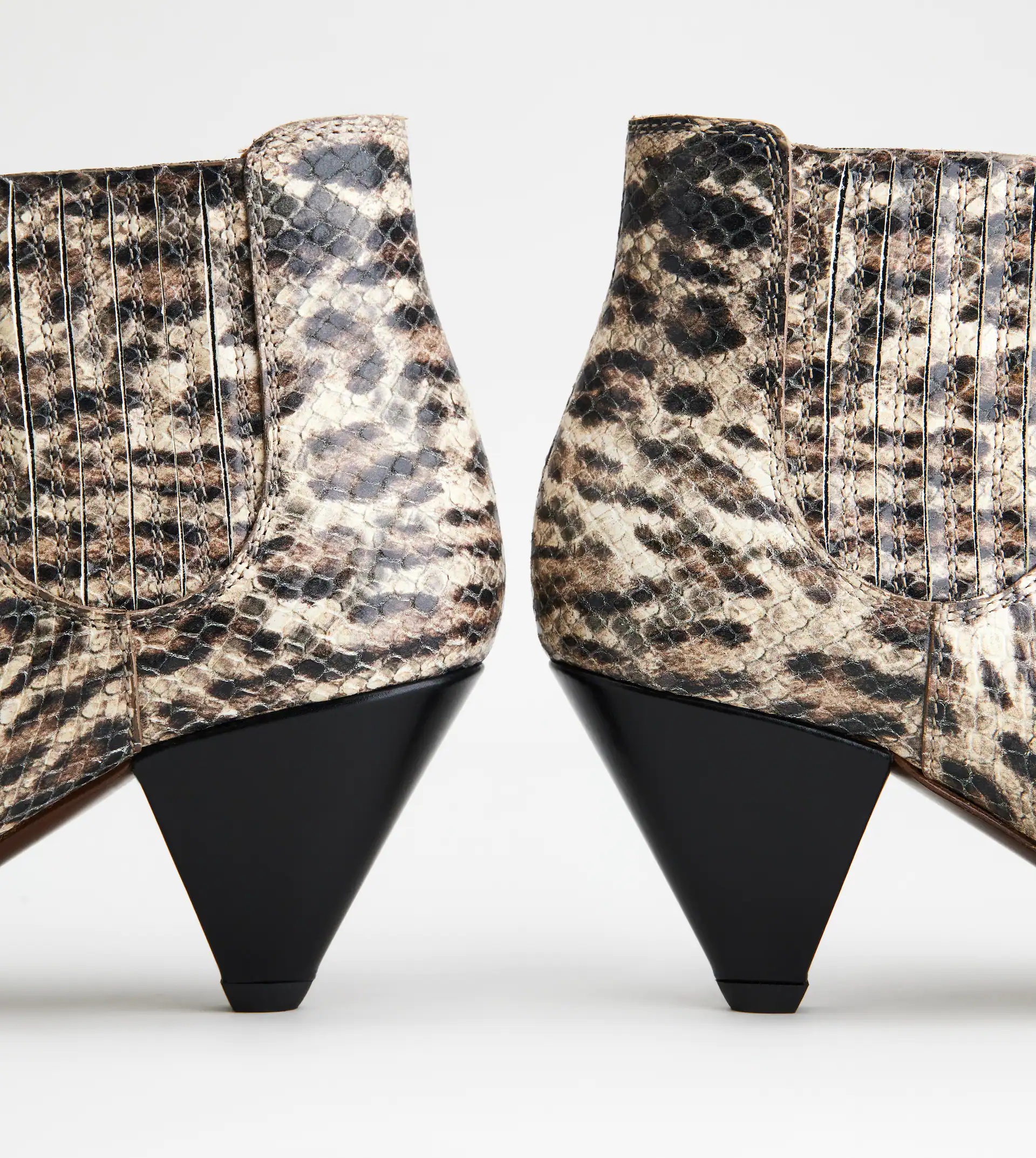 ANKLE BOOTS IN LEATHER - BEIGE, BROWN - 4