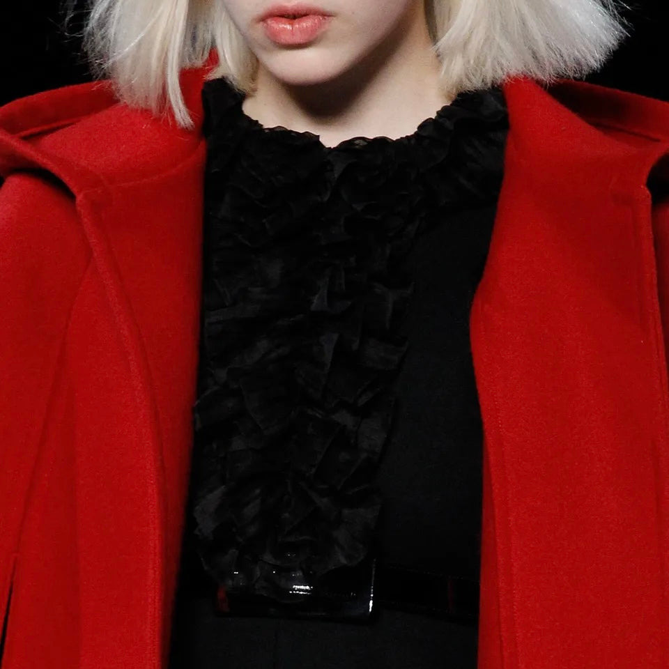 Saint laurent hedi fw14 ruffles wool dress 38 - 3