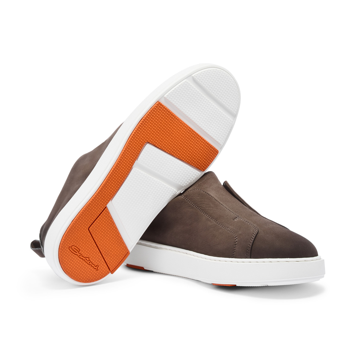 Men's grey nubuck slip-on sneaker - 3