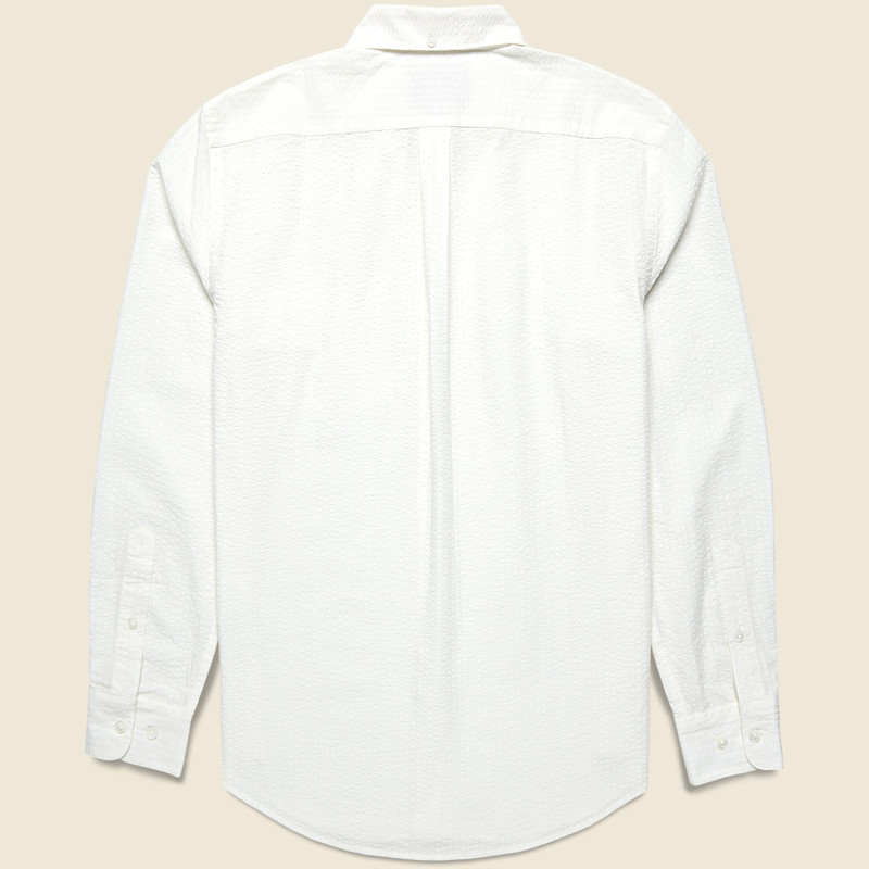 Portuguese Flannel Pacifico Seersucker Shirt - White outlook
