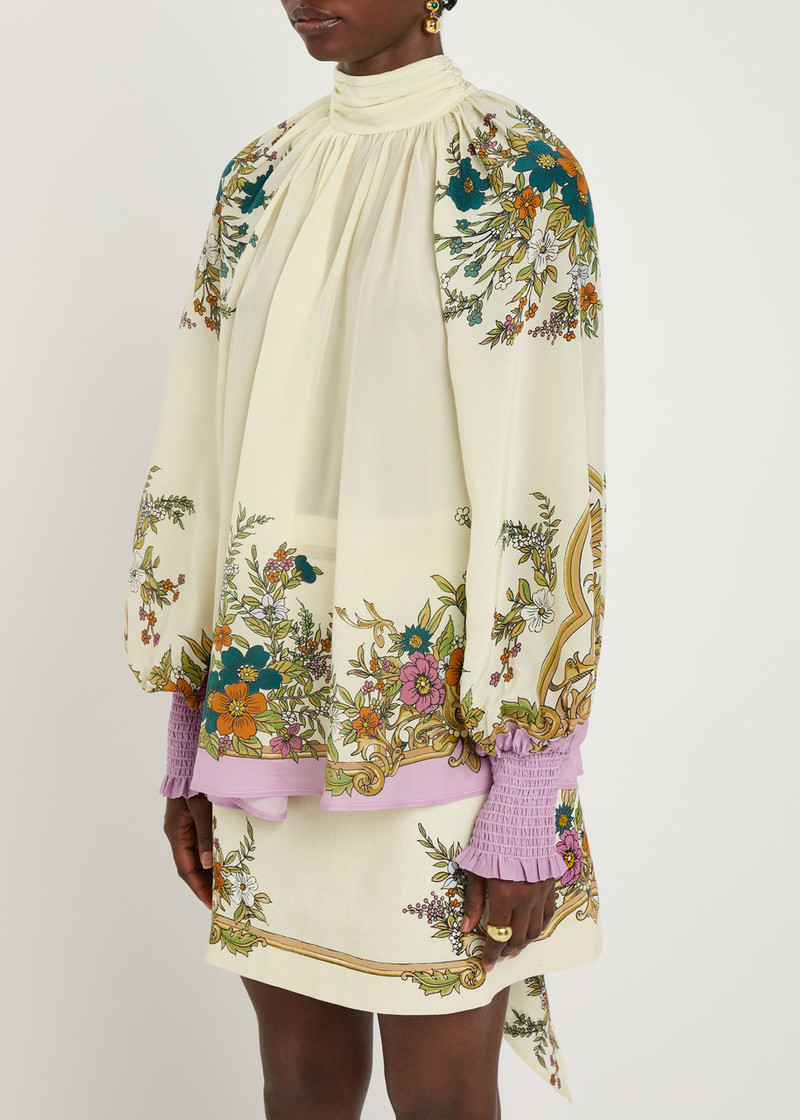 ALÉMAIS Alemais Antoinette Floral-print Chiffon Blouse outlook