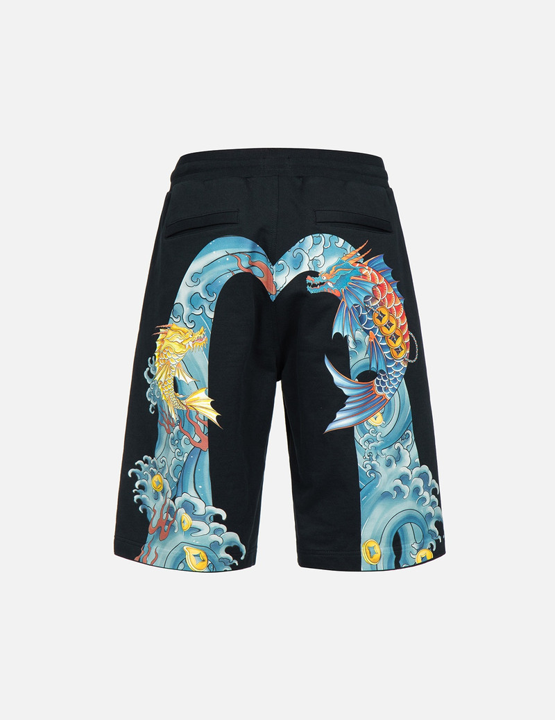 EVISU KOI-DRAGON DAICOCK PRINT SWEAT SHORTS outlook