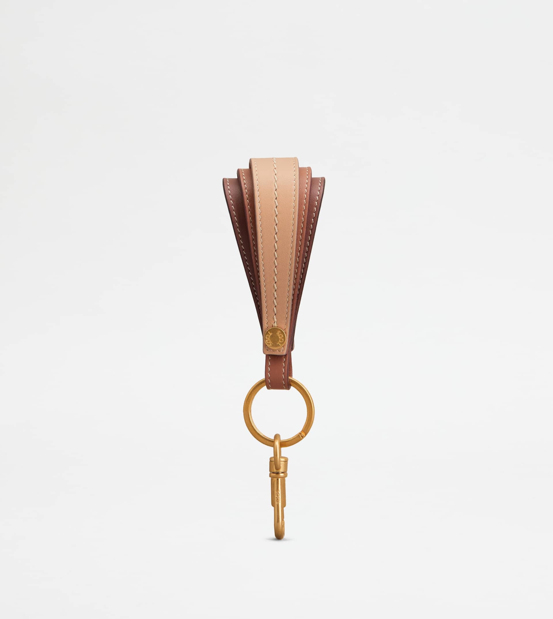 KEY HOLDER IN LEATHER - BEIGE, PINK, BROWN - 1