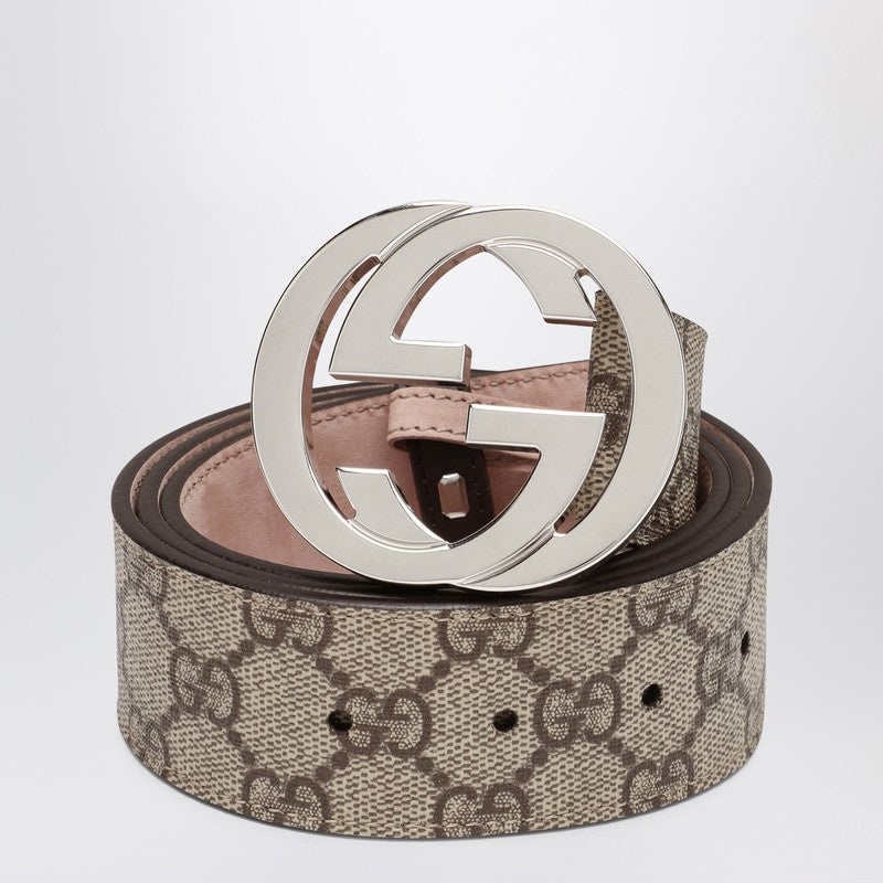 Gucci Gg Supreme Fabric Belt With Gg Buckle Men - 1