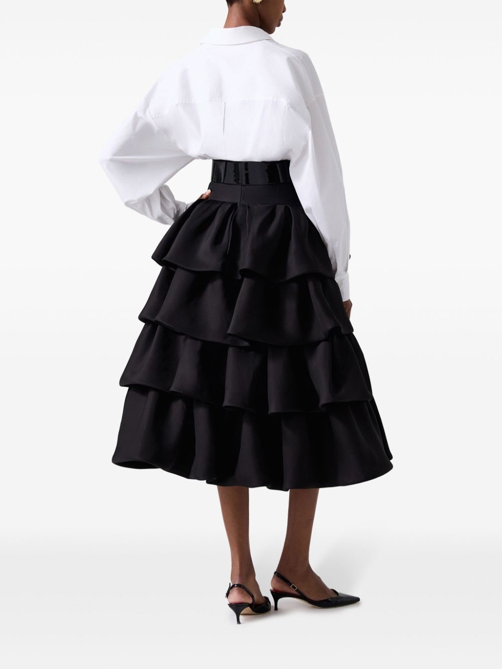 tiered midi skirt - 3