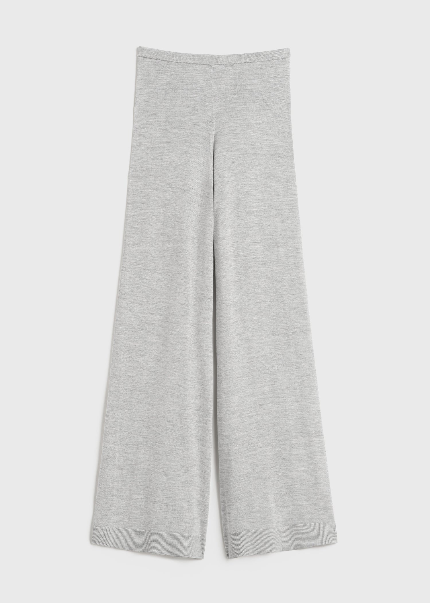 Silk cashmere knit slacks grey melange - 1