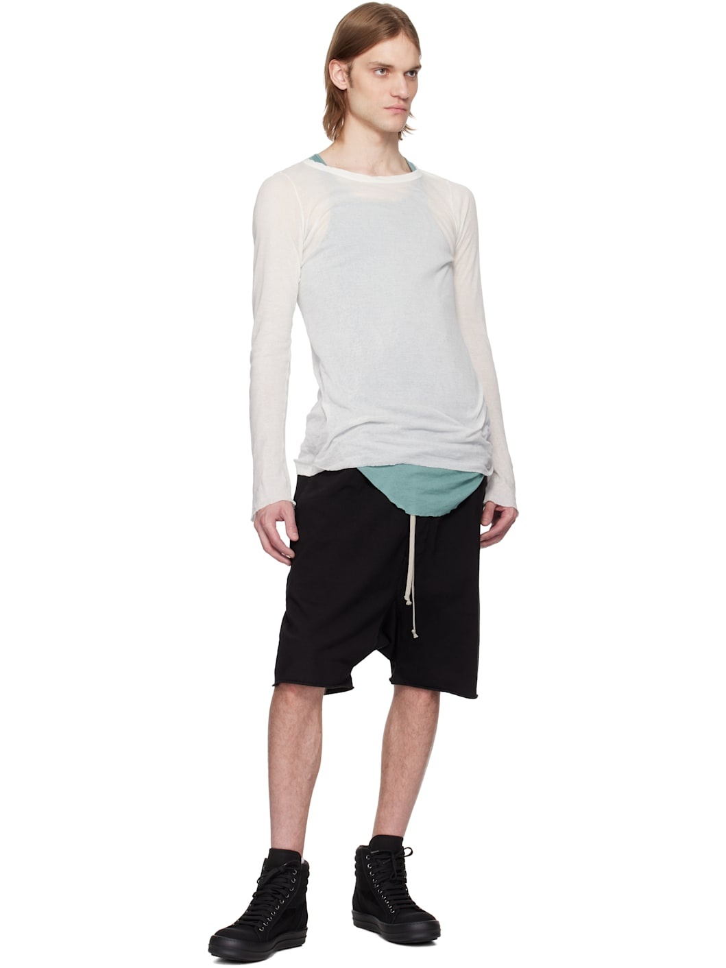 Black Hollywood Drawstring Pods Shorts - 4