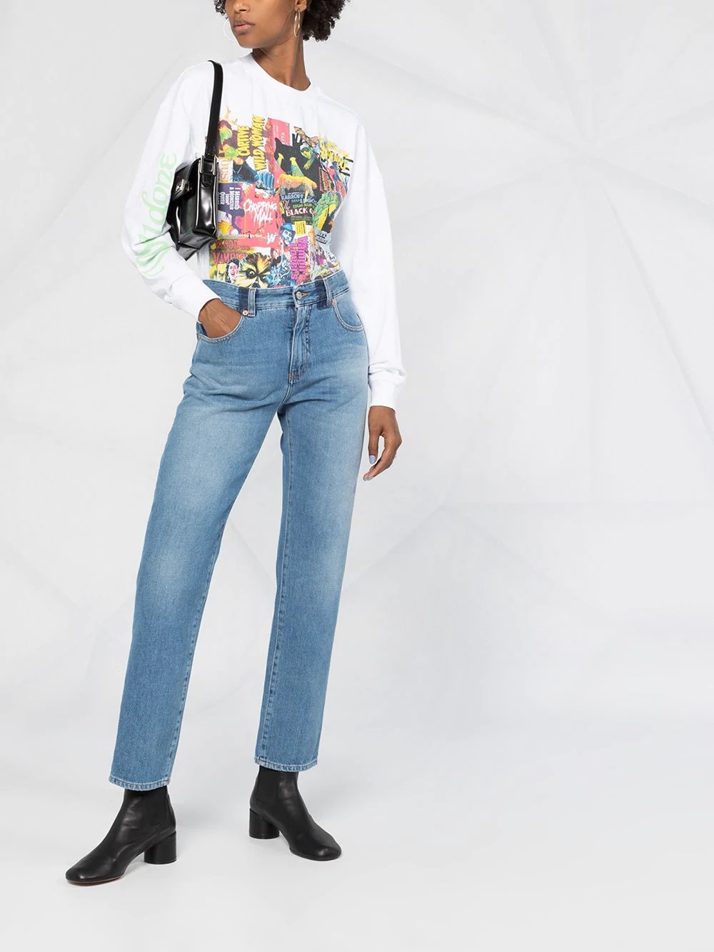 straight-leg high-waisted jeans - 2