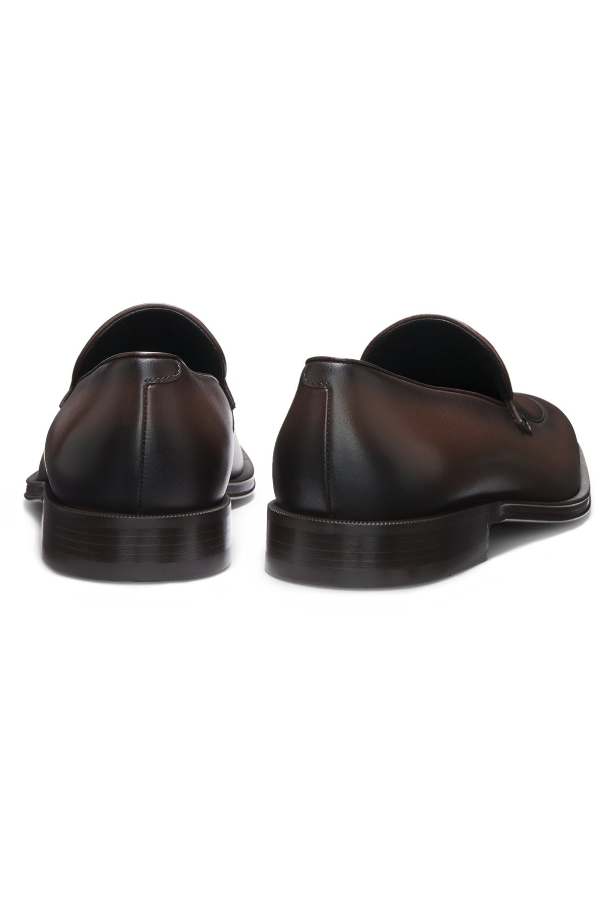 LEATHER LOAFERS WITH APRON TOE - 5