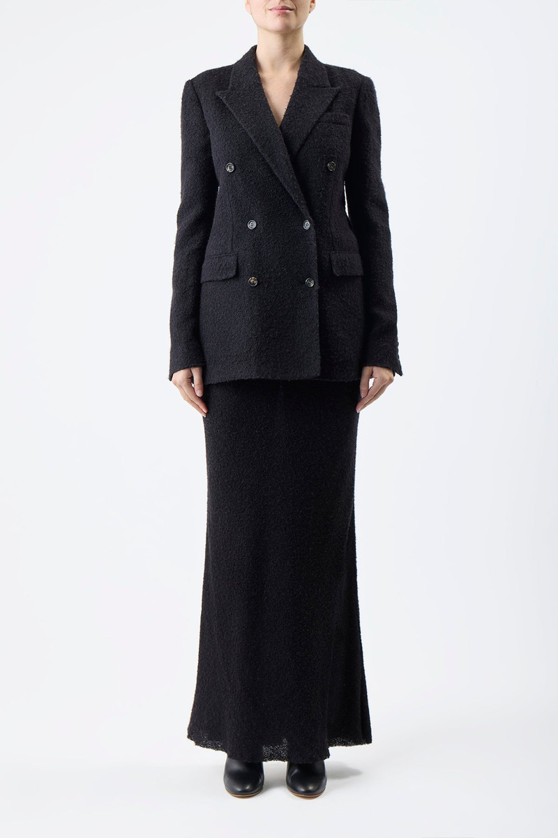 GABRIELA HEARST Amergin Jacket in Black Boucle Gauze outlook