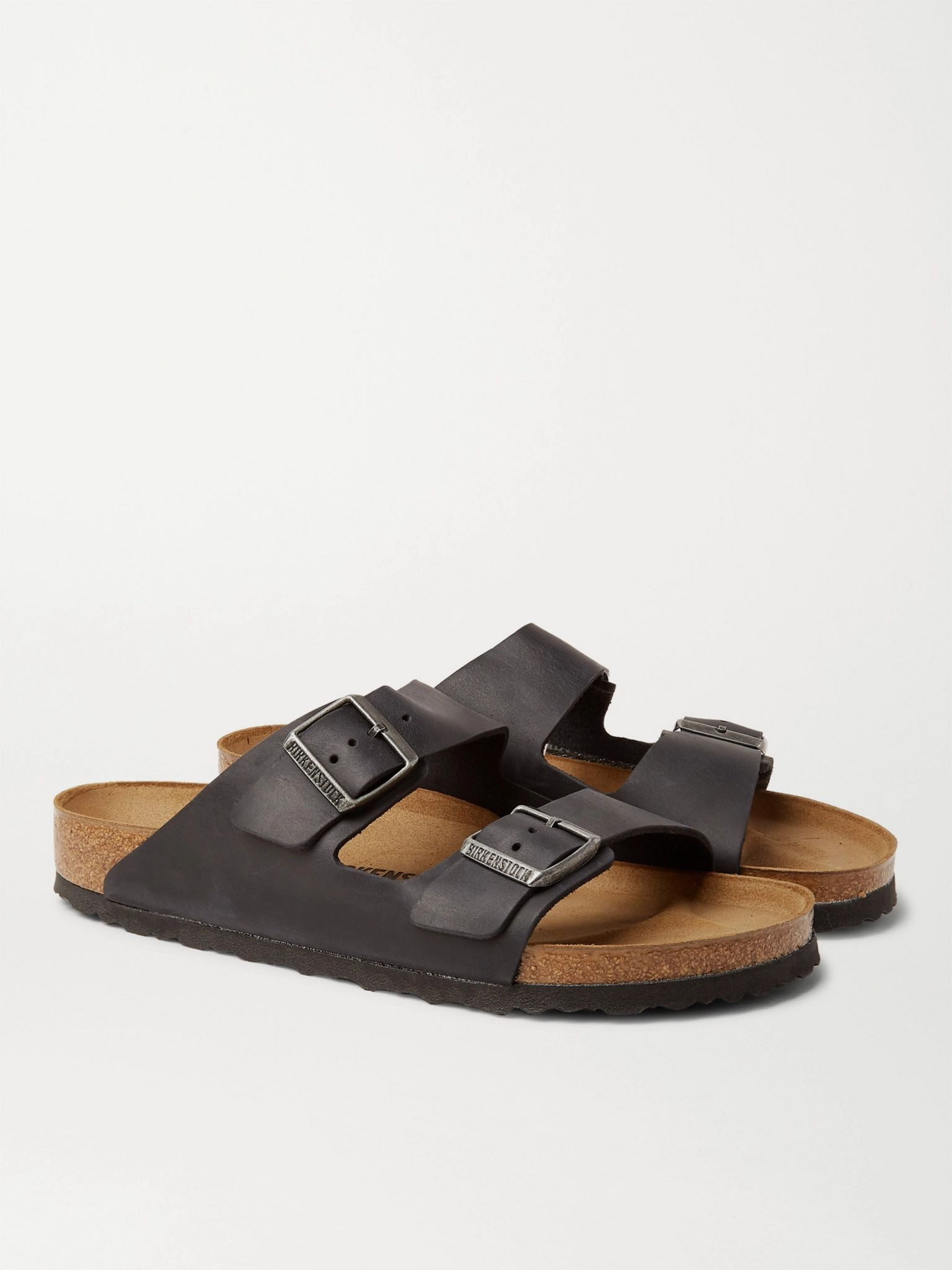Arizona Oiled-Leather Sandals Black - 3