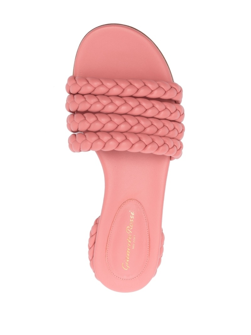 braided-leather flat sandals - 4