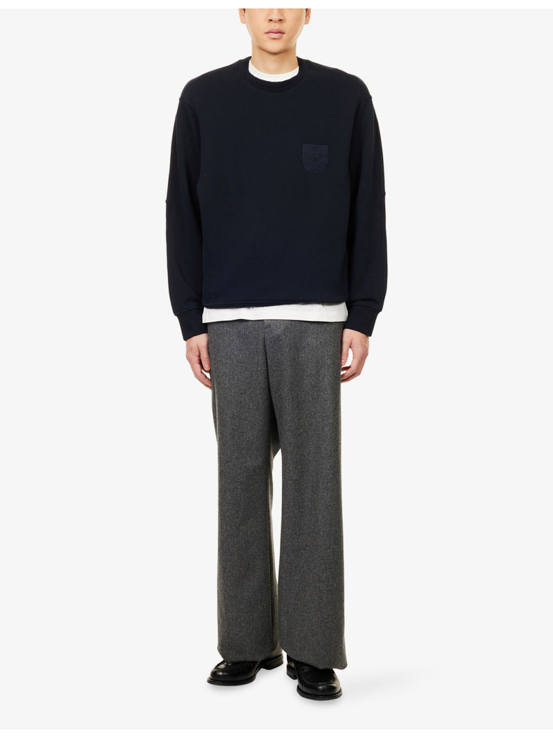 EMPORIO ARMANI Brand-Patch Relaxed-Fit Cotton-Jersey Sweatshirt outlook