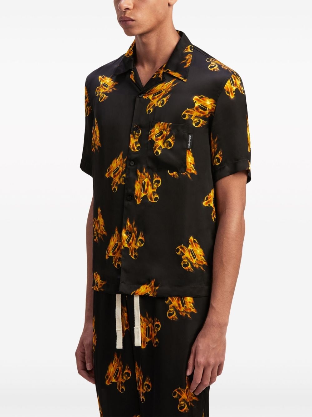 Burning monogram-print shirt - 4