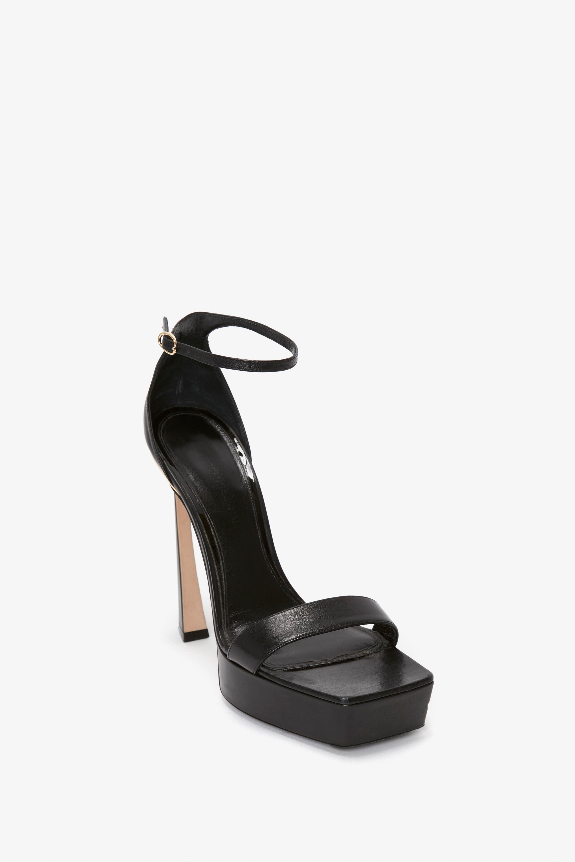 Squared Toe Platform Sandal in Black - 2