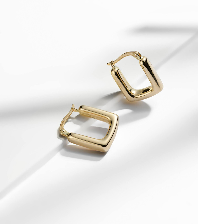 Squared Off 14kt gold hoop earrings 5