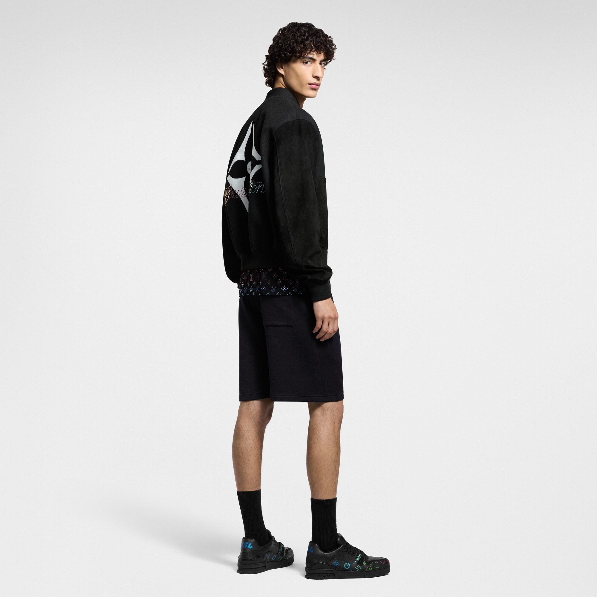 LV Embellished Jersey Shorts - 3